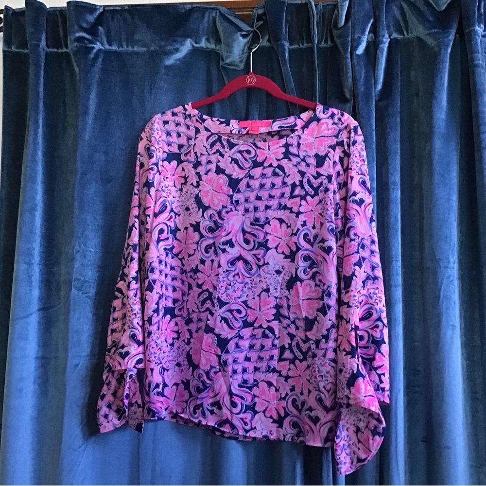 Langston top with tie sleeves 100% polyester